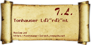 Tonhauser Lóránt névjegykártya