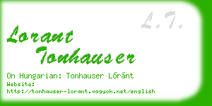 lorant tonhauser business card